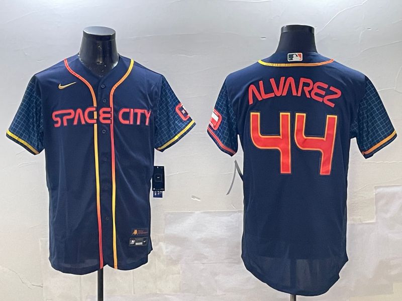 Men Houston Astros 44 Alvarez Blue City Edition Elite 2025 Nike MLB Jersey style 1